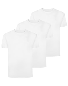 Bigdude 3er-Pack einfarbige T-Shirts in Weiß