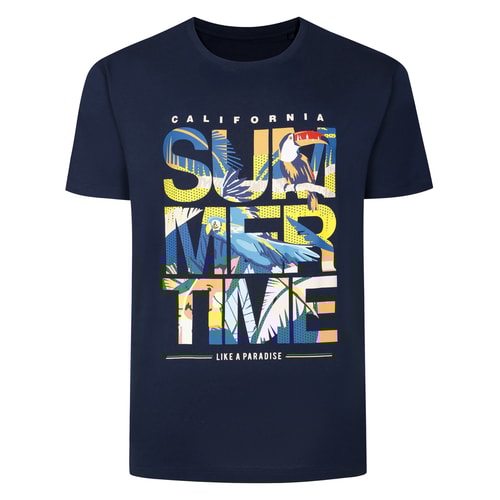 Bigdude Summertime T-Shirt mit Rundhalsausschnitt, Marineblau