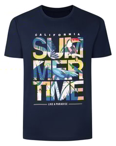 Bigdude Summertime T-Shirt mit Rundhalsausschnitt, Marineblau