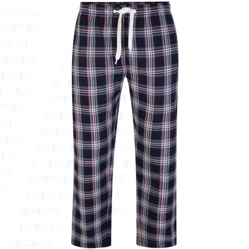 Bigdude Woven Karierte Pyjamahose Navy/Rot