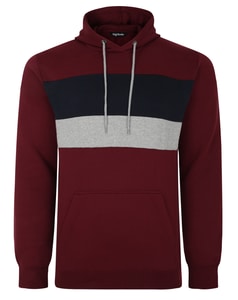 Bigdude Colour Block Hoody Burgund