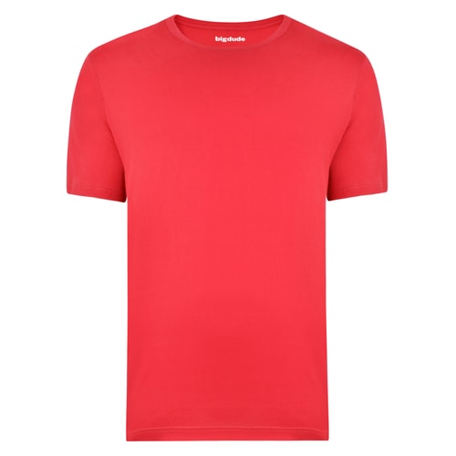 Bigdude klassisches T-Shirt mit Rundhalsausschnitt Rot Tall Fit 