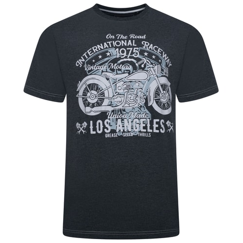 KAM LA Raceway Print Marl T-Shirt Anthrazit