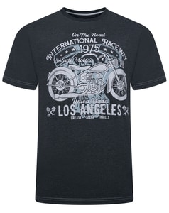 KAM LA Raceway Print Marl T-Shirt Anthrazit