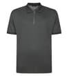 Poloshirt mit Reißverschluss, geometrisches Muster, Anthrazit, Größe L