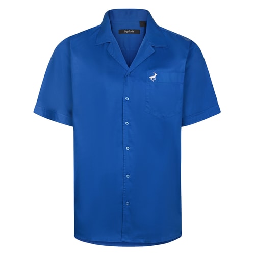 Bigdude Kurzarmhemd mit lässigem Kragen, Dunkelblau
