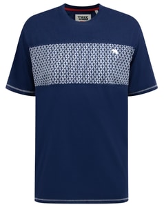 D555 Swansea Cut And Sew T-Shirt mit Rundhalsausschnitt, Marineblau