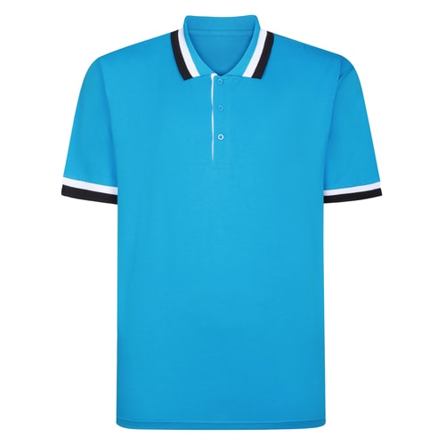 Bigdude Poloshirt mit Zierstreifen, Hellblau