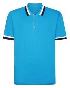 Bigdude Poloshirt mit Zierstreifen, Hellblau