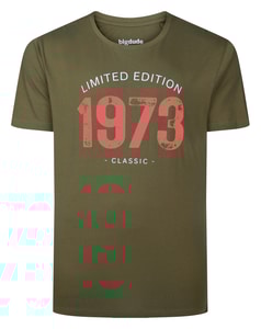 Bigdude Limited Edition 1973 Classic Print T-Shirt Khaki