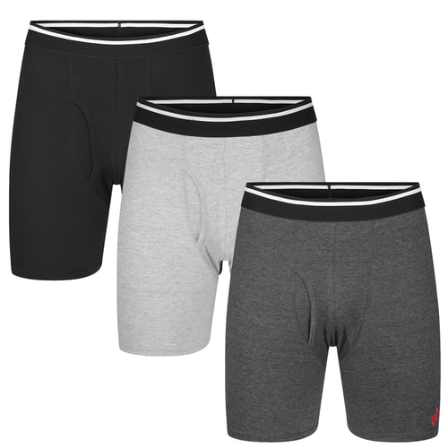Bigdude 3er-Pack bestickte Boxershorts mit Schlüssellochausschnitt, mehrfarbig