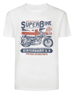 Bigdude Super Bike Print T-Shirt Weiß