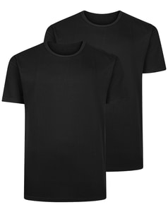 Bigdude Kurzarm-Thermo-T-Shirt Doppelpack Schwarz