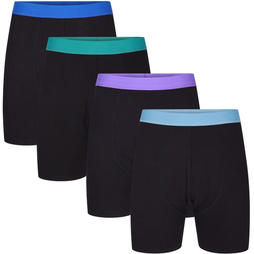 Bigdude 4er-Pack Bambus-Boxershorts Schwarz