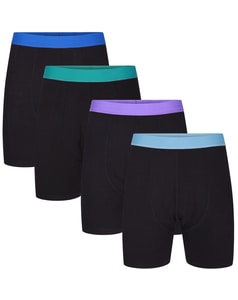 Bigdude 4er-Pack Bambus-Boxershorts Schwarz