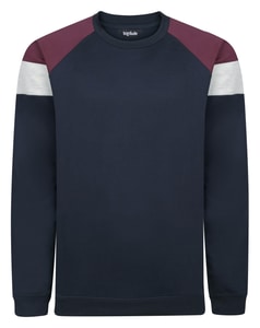 Bigdude Colour Block Sweatshirt Marineblau/Burgund