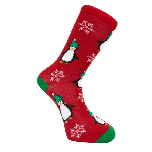 Weihnachtssocken mit originellem Design, 1er-Packung, Rot