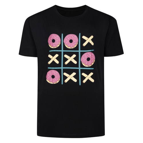 Bigdude T-Shirt mit Donut-Print, Schwarz