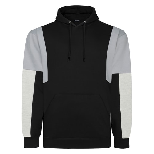 Bigdude Boxy Colour Block Hoodie Schwarz