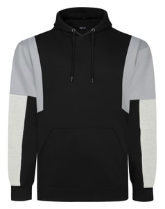 Bigdude Boxy Colour Block Hoodie Schwarz