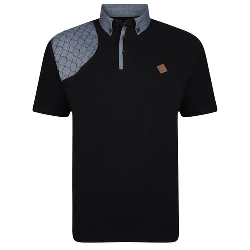 KAM Poloshirt mit Wabenmuster Schwarz