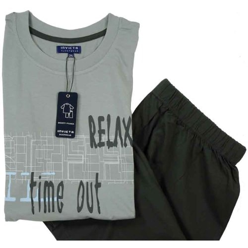 Cotton Valley Invicta Green & Navy Pyjama Set