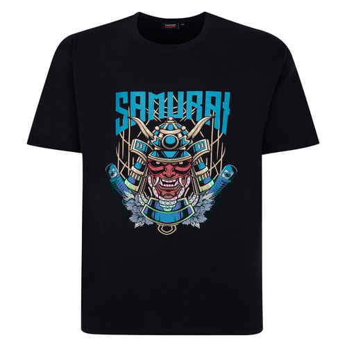 T-Shirt „Espionage Samurai Print“ in Marineblau