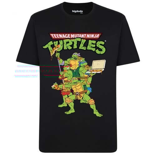 Bigdude Offizielles Lizenzprodukt Teenage Mutant Ninja Turtles T-Shirt Schwarz