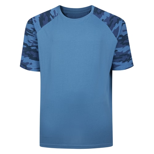 Bigdude Raglan Camo T-Shirt Blau Größe L