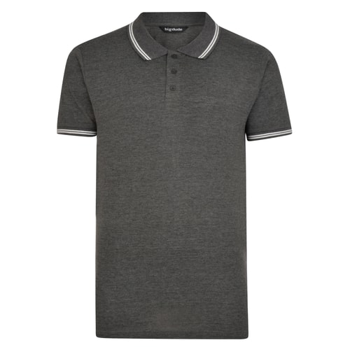 Bigdude Kontrast Poloshirt Grau