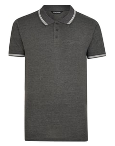 Bigdude Kontrast Poloshirt Grau