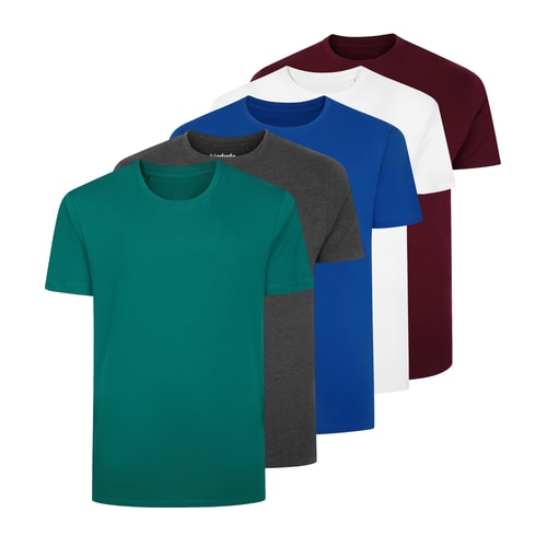 Bigdude 5er-Pack einfarbige T-Shirts