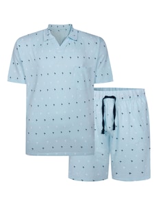 Bigdude AOP Baumwollpyjama-Set Babyblau