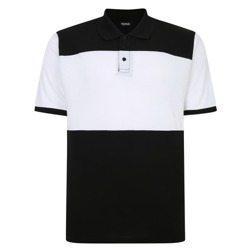 Bigdude Colour Block Poloshirt Schwarz/Weiß Tall