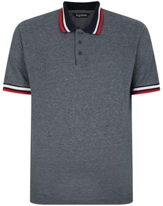 Bigdude zweifarbiges Kontrast-Poloshirt Marineblau