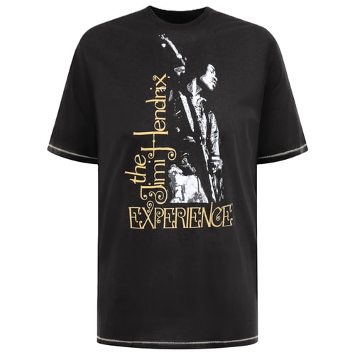 D555 Stokes Offizielles Jimmy Hendrix Experience T-Shirt mit Aufdruck, Schwarz