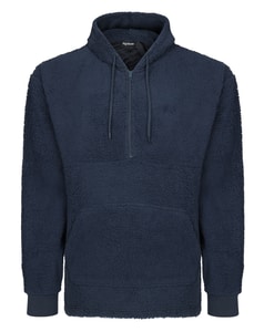 Bigdude Borg Fleece-Loungehoodie mit Viertelreißverschluss, Marineblau