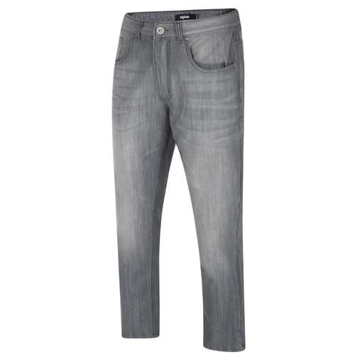 Bigdude Non-Stretch-Jeans mit gerader Passform in grauer Waschung