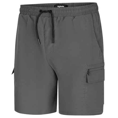 Bigdude Tech Cargo-Shorts mit vollständig elastischem Bund, Anthrazit