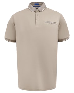 D555 Barrett 1 Jacquard Kragen & Manschette Polo Stone