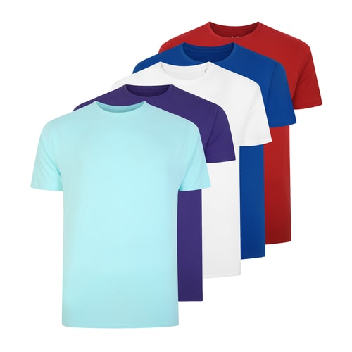 Bigdude – 5er-Pack schlichte T-Shirts