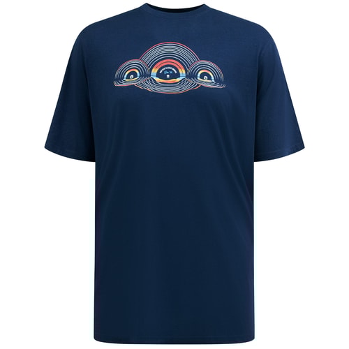 D555 Cheltenham Schallplatte mit Reflexionsdruck Marineblau