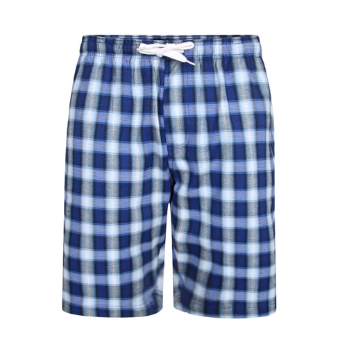 Bigdude Karierte Pyjama Lounge Shorts Blau
