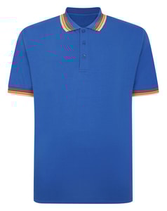 Bigdude – Poloshirt mit Ombre-Kragen und Spitze, Königsblau