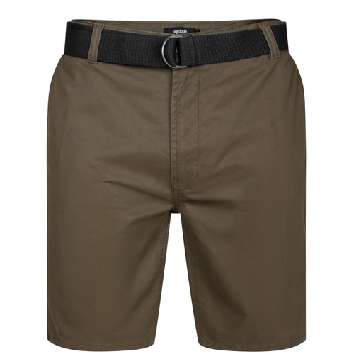 Bigdude Stretch Chino mit Gürtel, Dunkeloliv