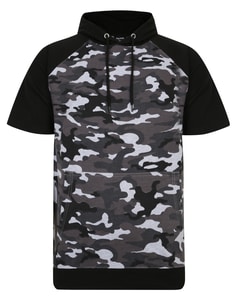 Bigdude Kurzarm Camo Hoody Schwarz