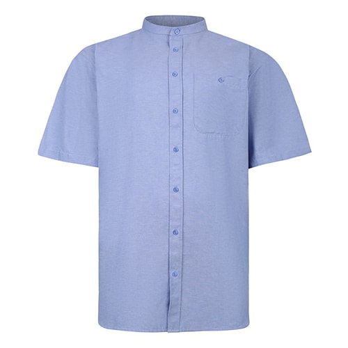 Espionage Oxford Grandad Hemd Blau