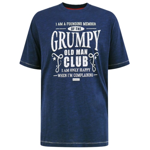 D555 Cooper Grumpy Old Man bedrucktes T-Shirt Navy Reno