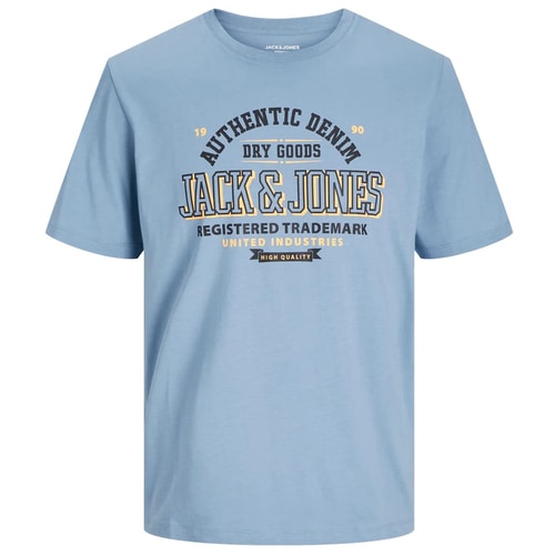 Jack & Jones – T-Shirt mit authentischem Denim-Print in Mountain Spring