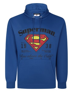 Bigdude Offiziell lizenzierter Superman Hoodie Dunkelblau